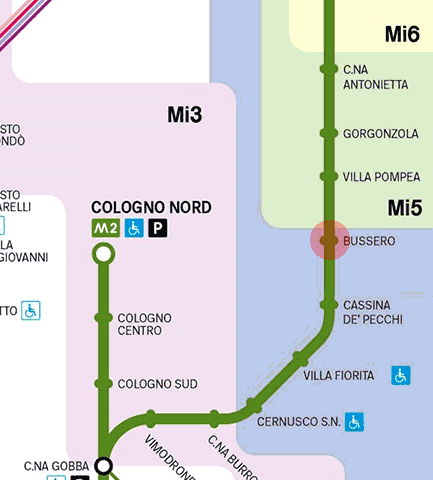 Bussero station map