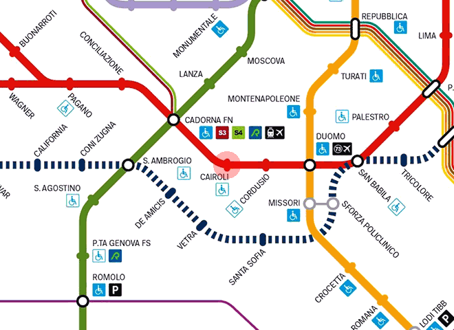Cairoli station map