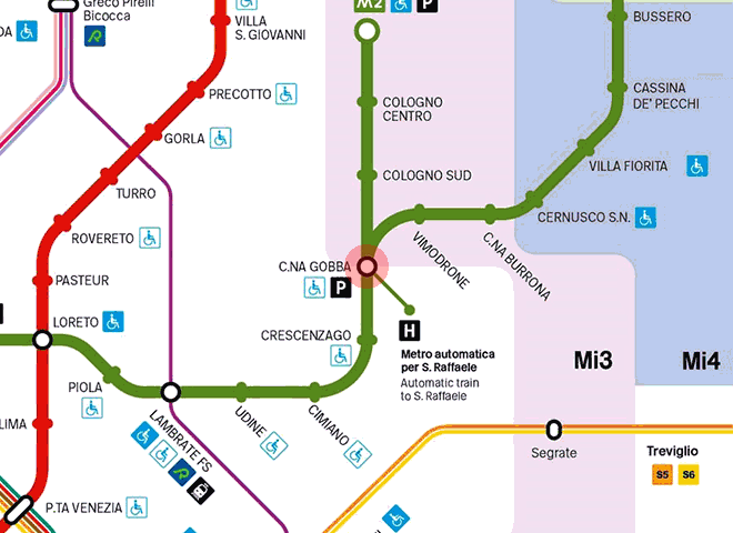 Cascina Gobba station map