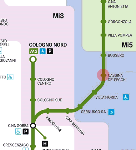 Cassina de Pecchi station map