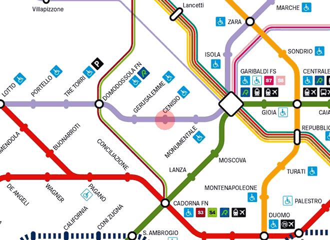 Cenisio station map