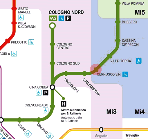 Cernusco sul Naviglio station map