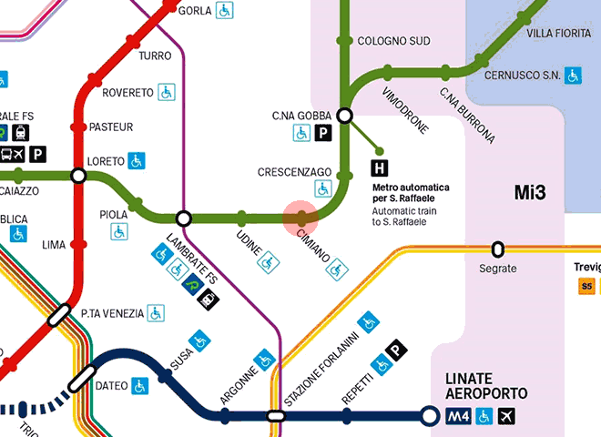 Cimiano station map