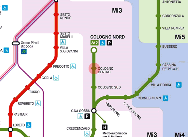Cologno Centro station map