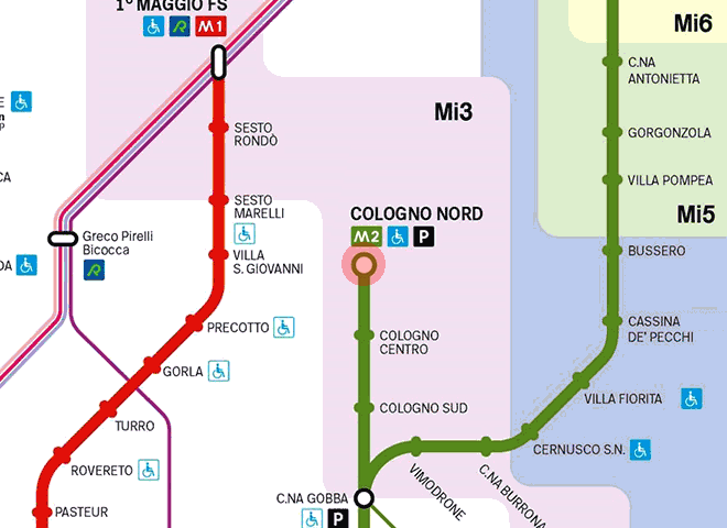 Cologno Nord station map