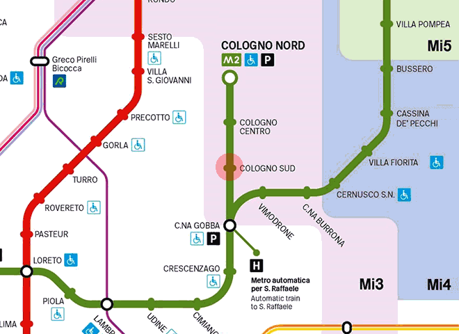 Cologno Sud station map