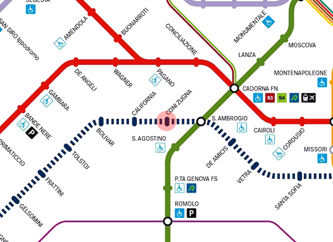 Coni Zugna station map