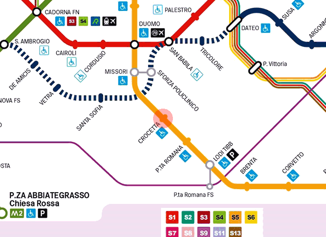 Crocetta station map