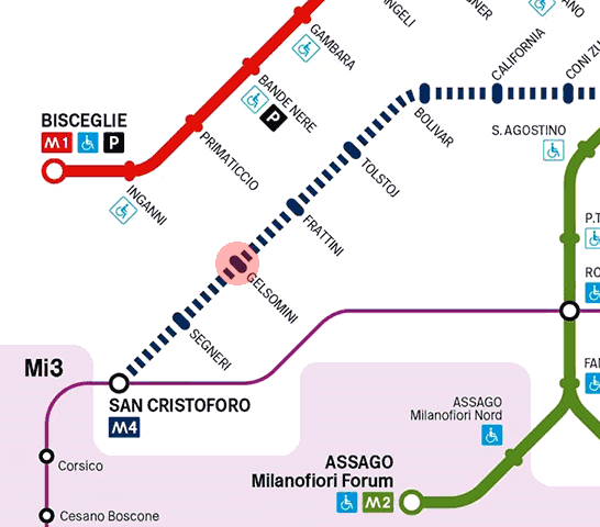 Gelsomini station map