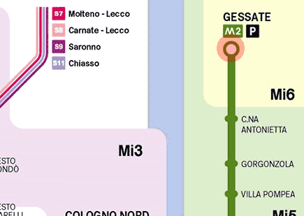 Gessate station map
