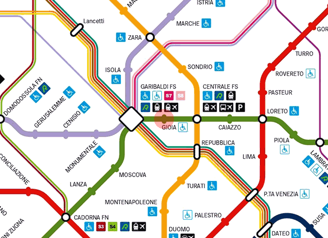 Gioia station map