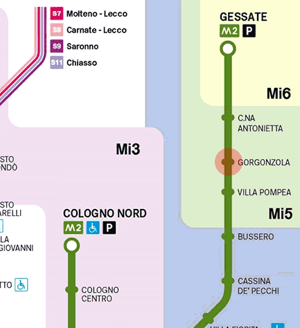Gorgonzola station map