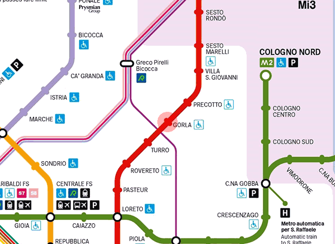 Gorla station map