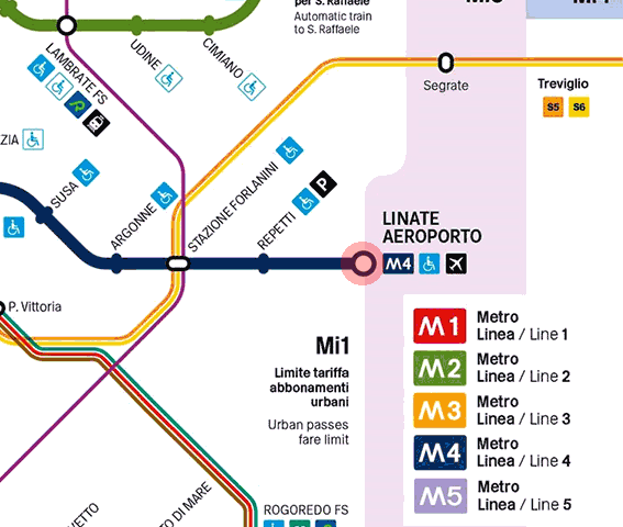 Linate Aeroporto station map