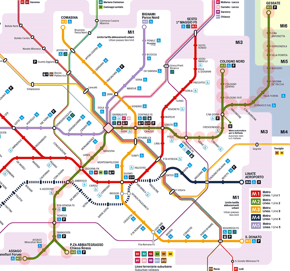 Milan Metro Line 2 map