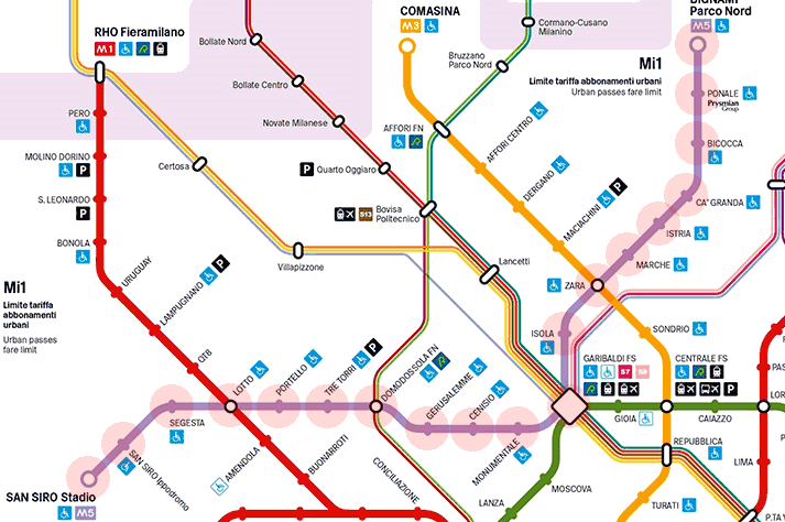 Milan Metro Line 5 map