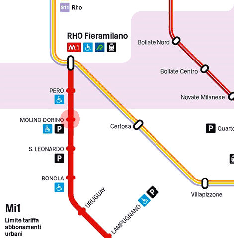 Molino Dorino station map