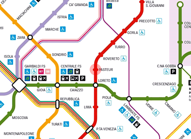 Pasteur station map
