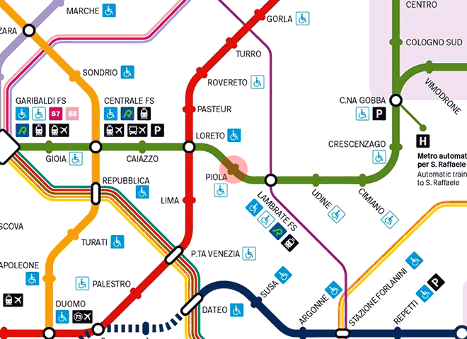 Piola station map