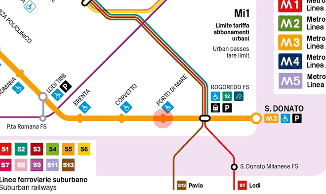 Porto di Mare station map