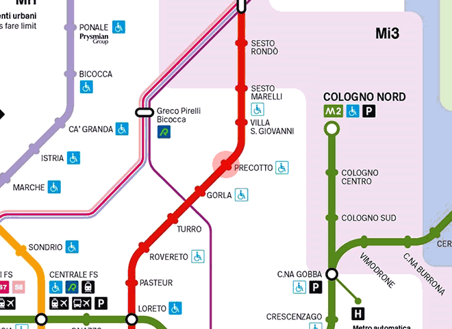 Precotto station map