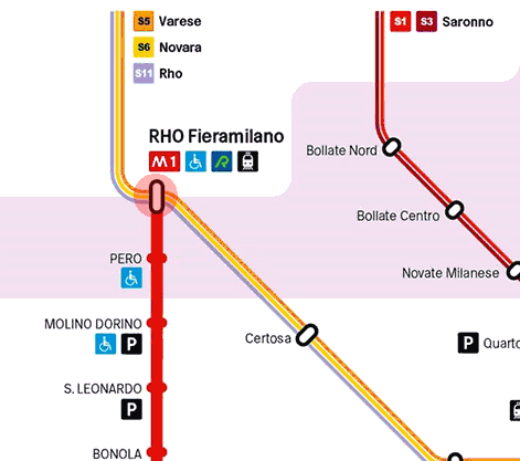 RhoFiera station map
