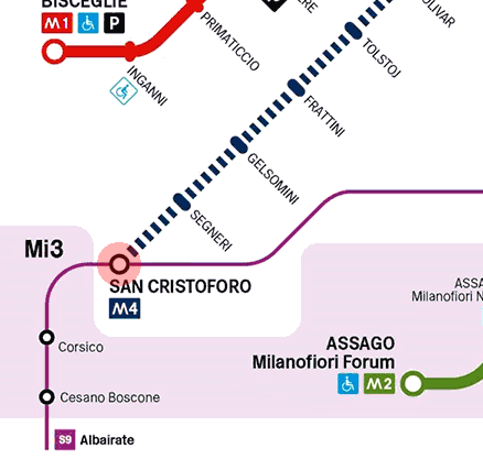San Cristoforo FS station map