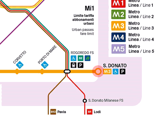 San Donato station map