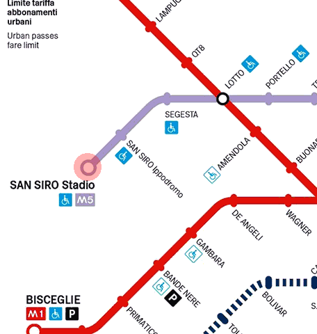 San Siro Stadio station map