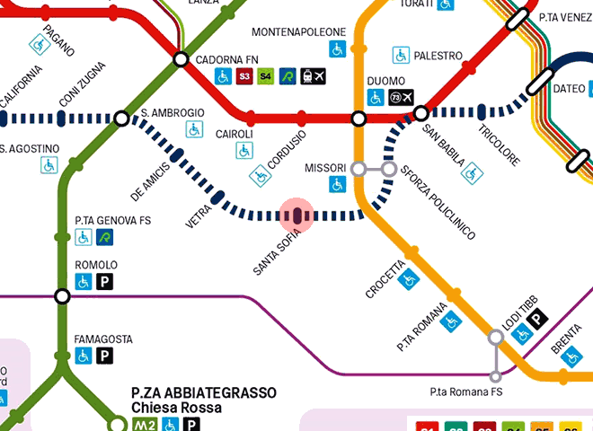 Santa Sofia station map