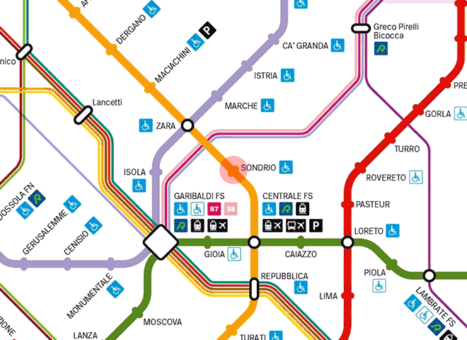 Sondrio station map
