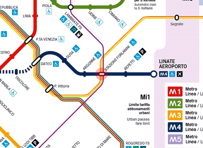 Stazione Forlanini station map