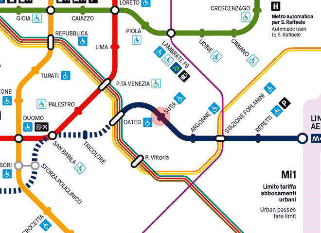 Susa station map