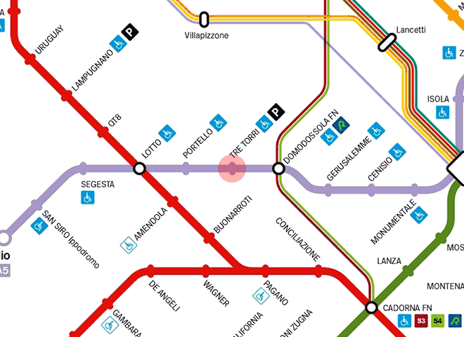 Tre Torri station map