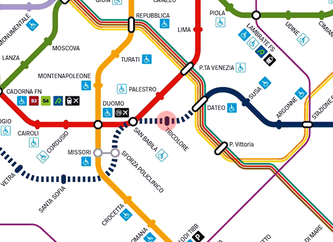 Tricolore station map