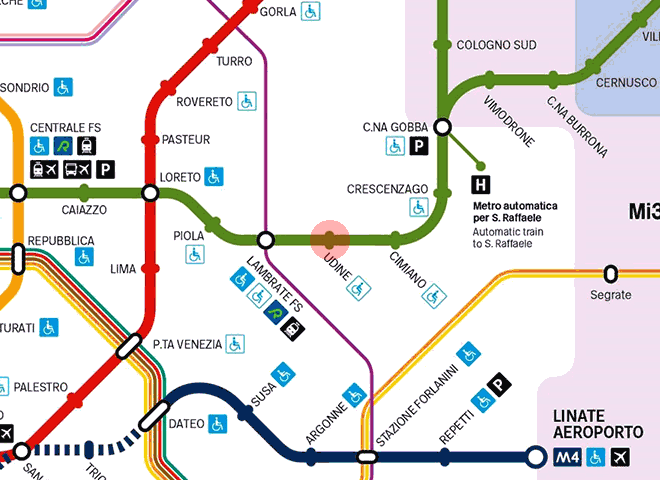 Udine station map