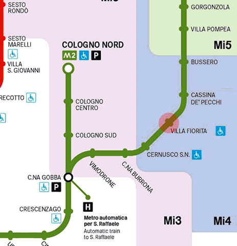 Villa Fiorita station map