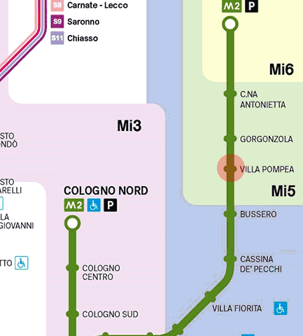 Villa Pompea station map