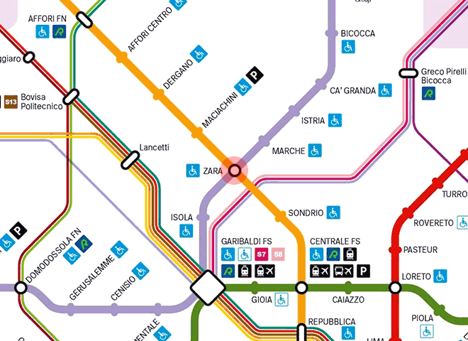 Zara station map