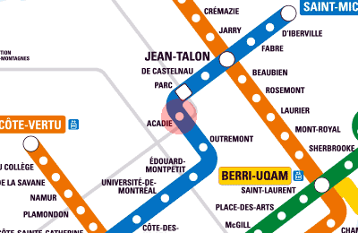 Acadie station map