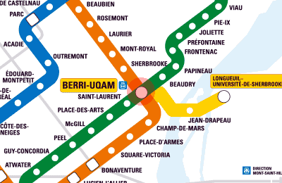 Berri-UQAM station map