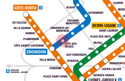 Cote-des-Neiges station map