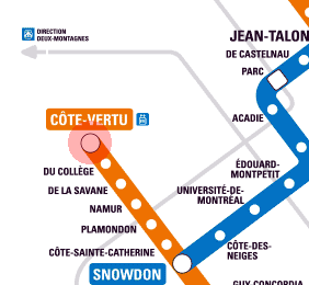 Cote-Vertu station map