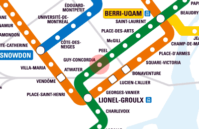 Guy-Concordia station map