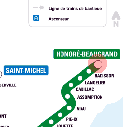 Honore-Beaugrand station map