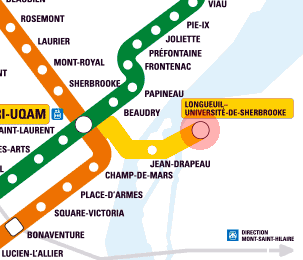 LongueuilUniversite-de-Sherbrooke station map