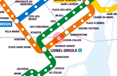 Lucien-L'Allier station map