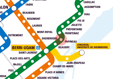 Papineau station map