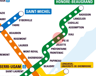 Pie-IX station map
