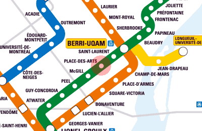 Place-des-Arts station map